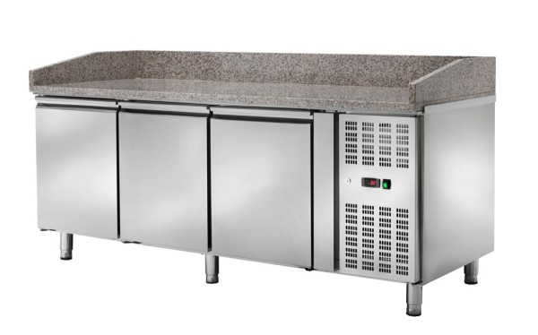 PROFIKOCHER 522842 Pizzakühltisch mit Kühl-Aufsatzvitrine 9 x GN 1/3