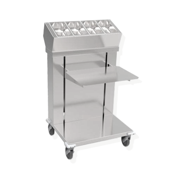 PROFIKOCHER 162870 Tablettstaplerwagen mit Besteckaufsatz