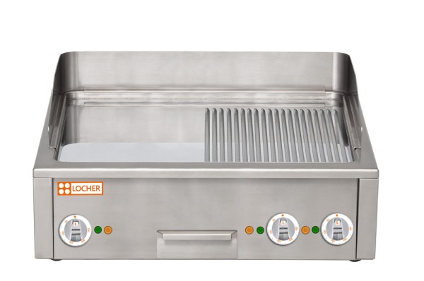 LOCHER 201485 Burger-Bratplatte 1400 hartverchromt, gerillt