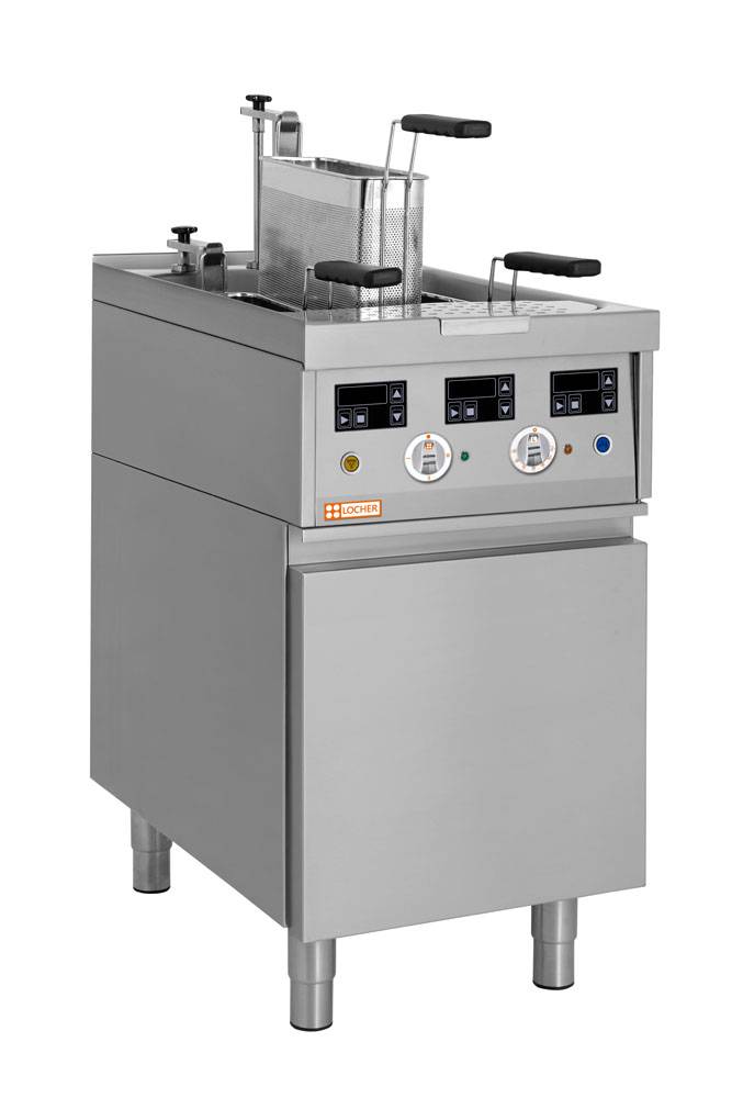 Elektrischer Nudelkocher DM-4 – 2x 2 KW, 4 Siebe, 2x 9L, 30–110°C – Für Nudeln, Knödel & Mehr Elektrischer Nudelkocher DM-4 – 2x 2 KW, 4 Siebe, 2x 9L, 30–110°C – Für Nudeln, Knödel & Mehr