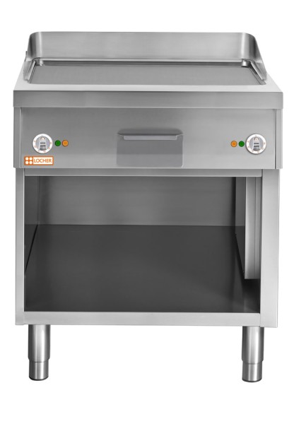 LOCHER 227433 Elektro-Bratplatte 800 - Bratfläche Stahl, glatt