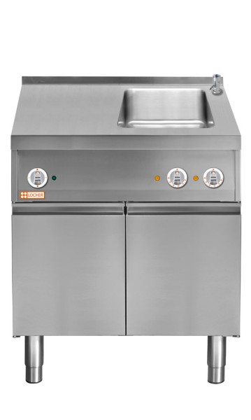 LOCHER 228645 Elektro-Wasserbad GN 1/1 rechts - mit Teller-Wärmeschrank und Festanschluss