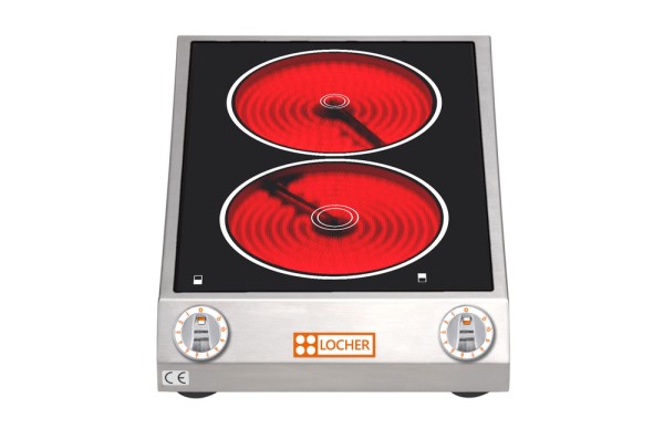 Ceran-Doppelkochplatte LOCHER 201302 by BERNER BS2SK MADE in GERMANY