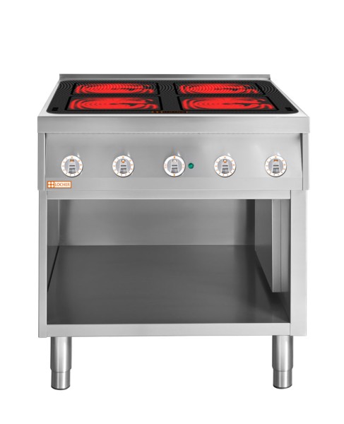 LOCHER 228303 Elektroherd, 4 Kochstellen á 4 kW, - Strahlheizkörper mit elektronischer Topf