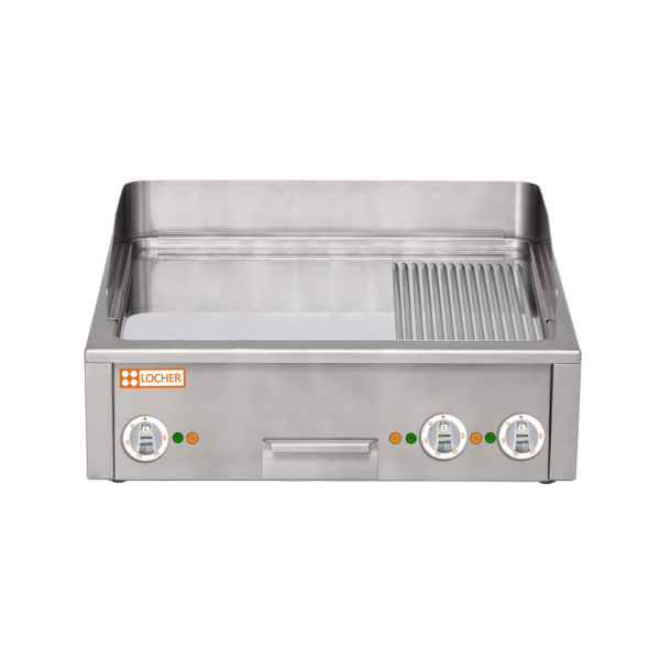 LOCHER 211484 Burger-Bratplatte 1200 hartverchromt, gerillt