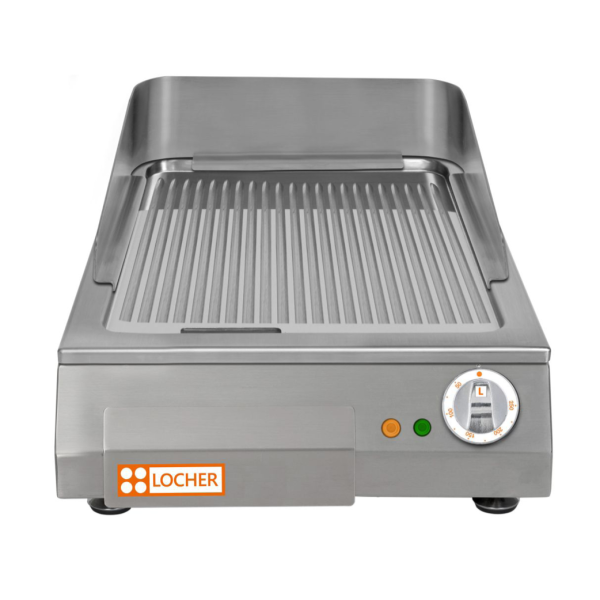LOCHER 201463 Elektro-Bratplatte LGAR40S hartverchromt, gerillt
