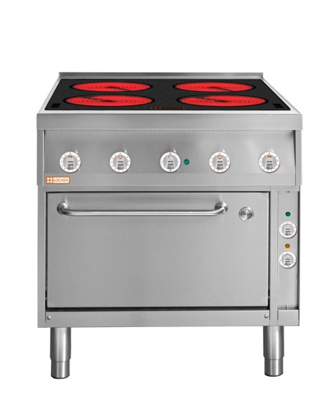 LOCHER 4-Zonen Ceranherd 216307 Topferkennung und Multifunktionsbackofen GN 1/1 by BERNER Kochsyste