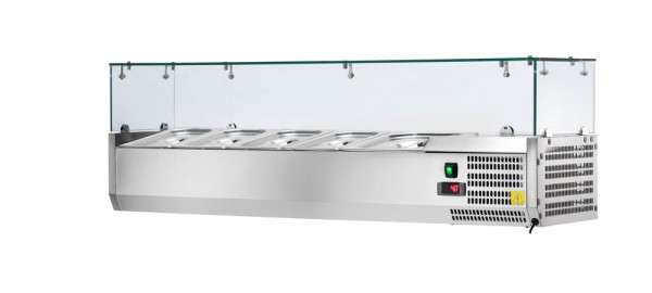 PROFIKOCHER 522831 Kühlaufsatzvitrine 4x GN1/3 + 1 x GN 1/2