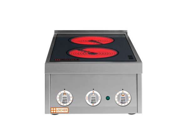 LOCHER Cerankochfeld 216301 2 Kochstellen mit elektronischer Topferkennung by BERNER vergleichbar BS