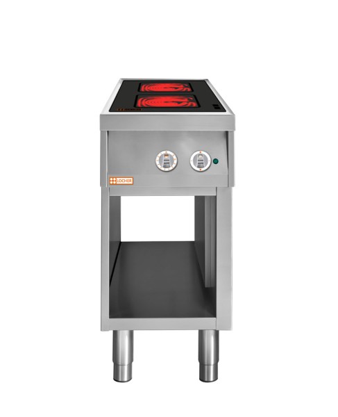 LOCHER 290301 Elektroherd, 2 Kochstellen á 4 kW, - Strahlheizkörper mit elektronischer Topf