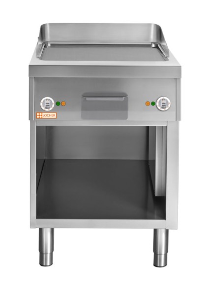 LOCHER 227432 Elektro-Bratplatte 600 - Bratfläche Stahl, glatt