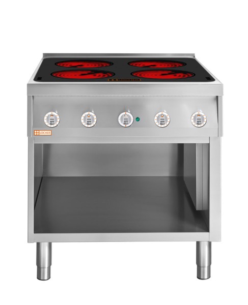 LOCHER 227302 Elektroherd, 4 Kochstellen á 3 kW, - Strahlheizkörper