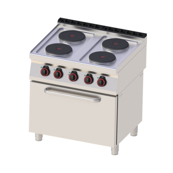 PROFIKOCHER 362326 Elektroherd, 4 Kochstellen - mit Umluftofen GN 1/1