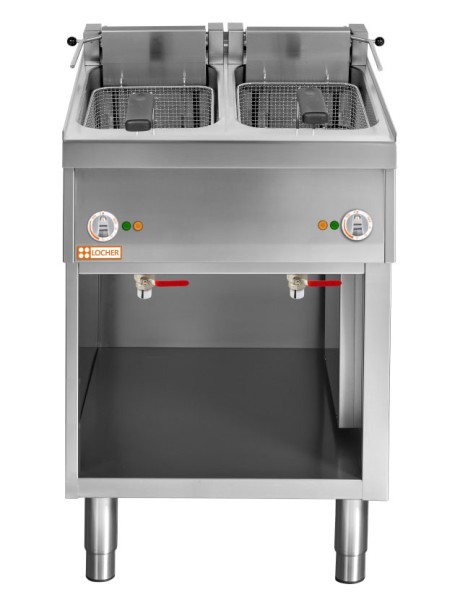 LOCHER 228513 Elektro-Fritteuse mit 2 Becken, 2 x 10 Liter