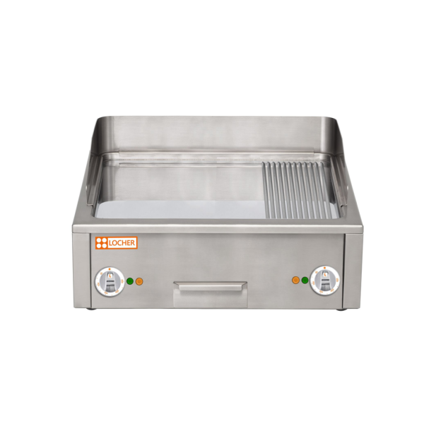 LOCHER 211483 Burger-Bratplatte 1000 hartverchromt, gerillt