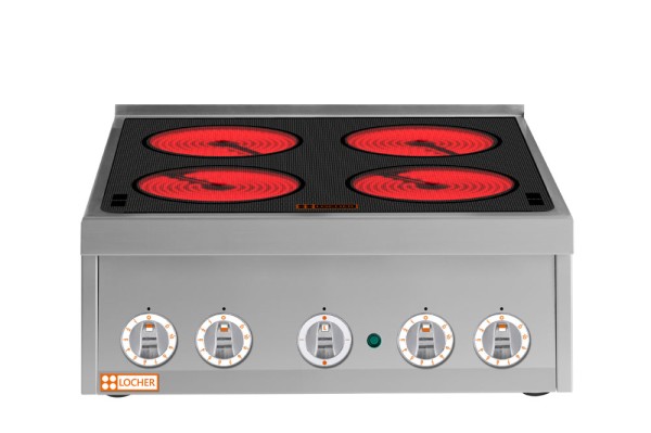 LOCHER 237302 Elektroherd, 4 Kochstellen á 3 kW, - Strahlheizkörper