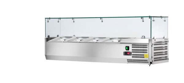 PROFIKOCHER 522830 Kühlaufsatzvitrine 3x GN1/3 + 1 x GN 1/2