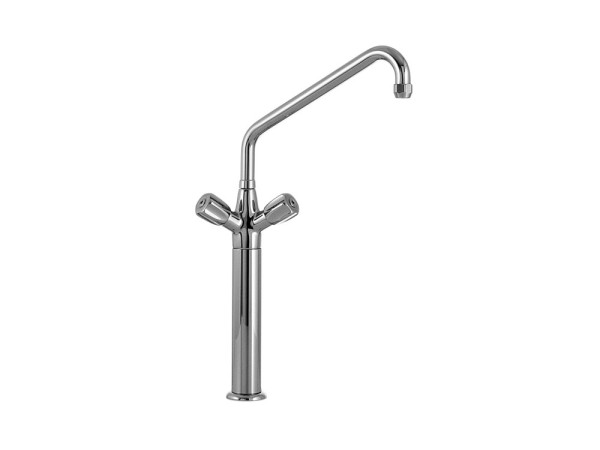 PROFIKOCHER 128015 Einloch-Zweigriffarmatur mit Säule 300mm, - Auslauf Ø25mm