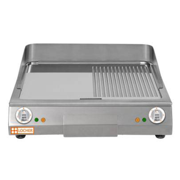 LOCHER 201461 Elektro-Bratplatte LGAR60 hartverchromt, 1/2 gerillt