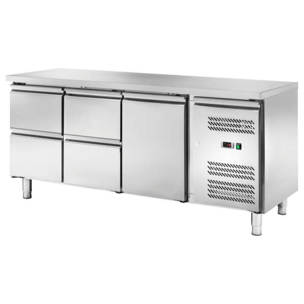 PROFIKOCHER 522866 Kühltisch GN1/1 mit 1 Türen und 4 Schubladen