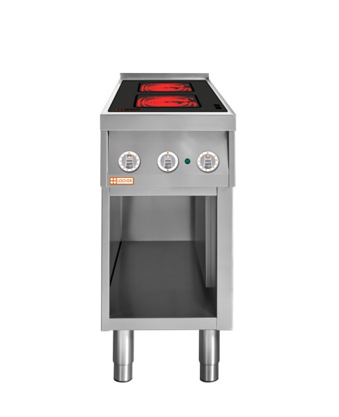 LOCHER 228301 Elektroherd, 2 Kochstellen á 4 kW, - Strahlheizkörper mit elektronischer Topf